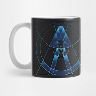 Galaxy space geometric abstract lineart blue Mug